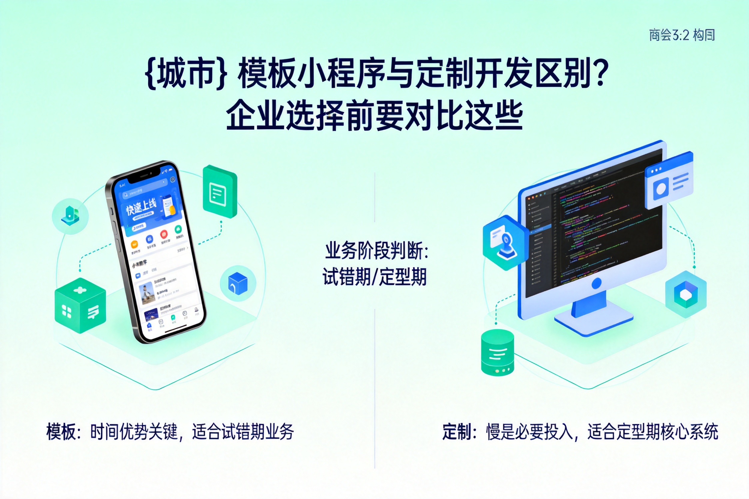 牟定模板小程序与定制开发区别？企业选择前要对比这些